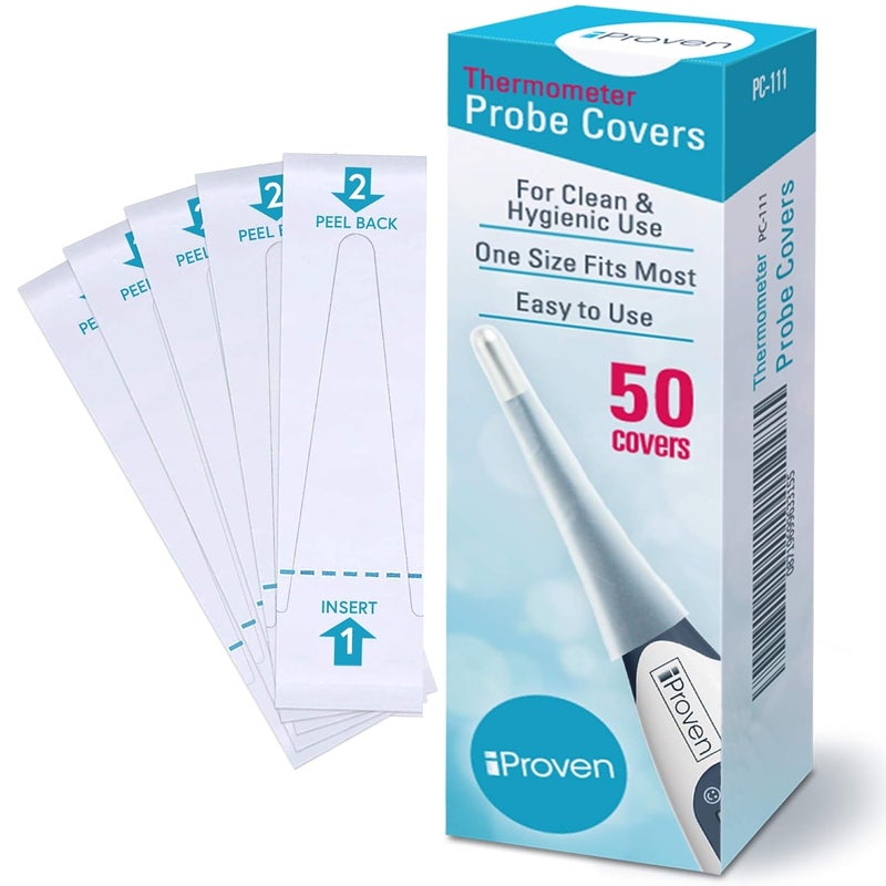 iProvn iProven Disposable Probe Covers for Oral Thermometer and Rectal Thermometer, 50 Count - iProven PC-111 - Image 1